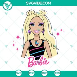 Barbie blonde hair SVG images for crafts, Barbie girl SVG file with PNG, DXF, and EPS cut files for crafters and designers.