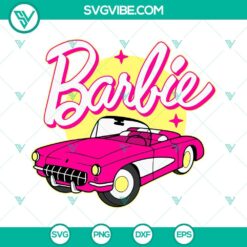 Barbie Car SVG files for convertible Barbie doll, PNG DXF EPS formats, ideal for crafting projects.