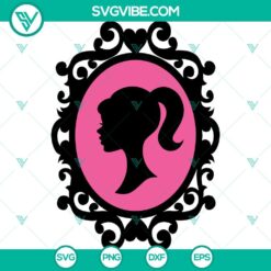 Barbie doll mirror SVG images PNG DXF EPS files - scalable vector graphics for crafting and design projects.