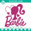 Barbie doll machine embroidery file with pink designs, perfect for creative sewing projects.