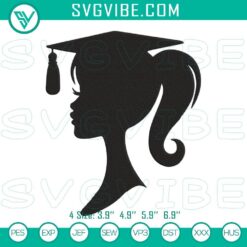 Barbie graduation embroidery file with celebratory designs for dolls, perfect for graduation gifts and celebrations.