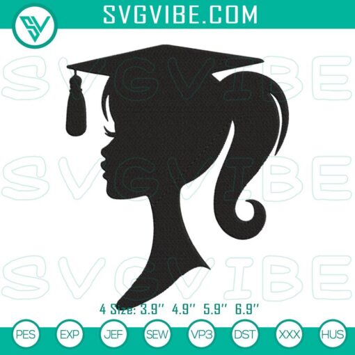 Barbie graduation embroidery file with celebratory designs for dolls, perfect for graduation gifts and celebrations.