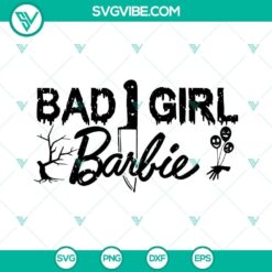 Barbie Halloween SVG Bundle featuring spooky and gothic themed Barbie images for crafts and designs.