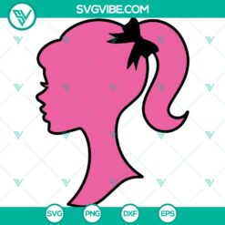 Barbie head SVG Cricut PNG DXF EPS files for crafting projects and designs.