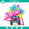 Barbie Jeep Car SVG with Pink Baby Doll, Vintage 4x4 Off Road SVG files for download.