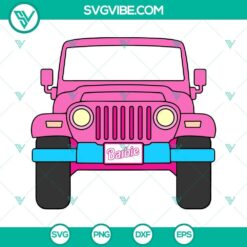 Barbie Jeep offroad 4x4 car SVG file with Barbie design, PNG and DXF formats for crafting.