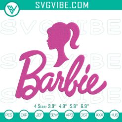 Barbie pink girl embroidery design, trendy Barbie machine embroidery file, ideal for fashion lovers.