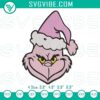 Barbie pink Grinch Christmas embroidery file, festive design for holiday crafts.