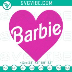 Barbie pink heart machine embroidery designs with love pattern file, perfect for crafts.