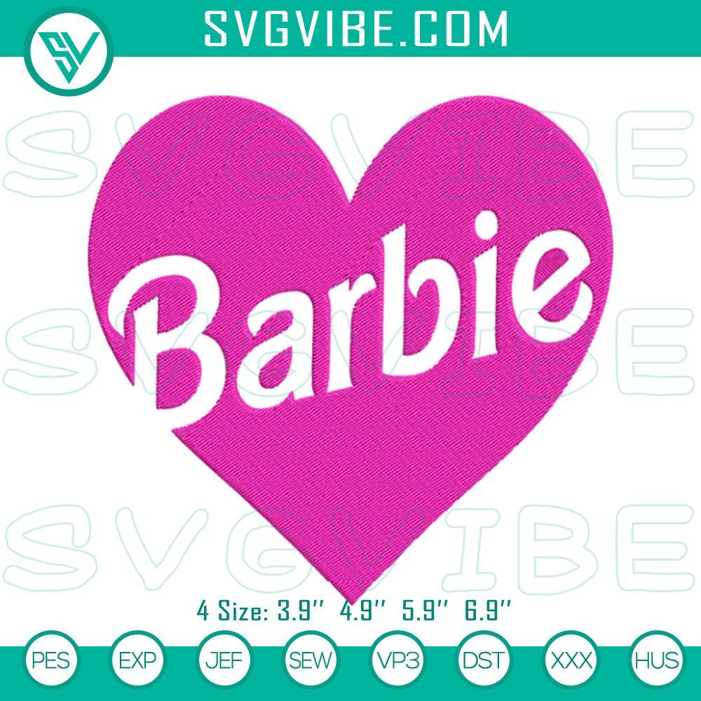 Barbie Pink Heart Machine Embroidery Designs, Barbie Love Embroidery Files Barbie pink heart machine embroidery designs with love pattern file, perfect for crafts.