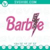 Barbie pink leopard lightning bolt embroidery designs, fashionable Barbie pattern for digital products.
