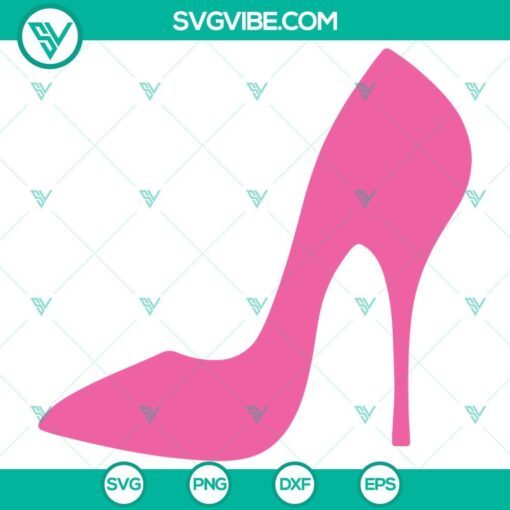 Barbie pink shoes digital design with SVG, PNG, DXF, and EPS files for crafting projects.
