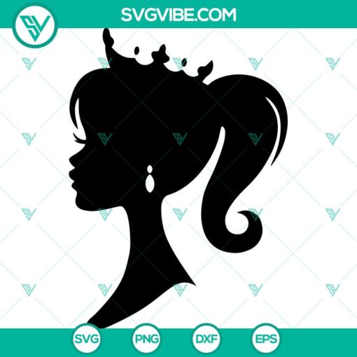 Barbie silhouette crown and head SVG files for crafts and projects.