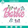 Barbie Butterfly SVG File with Pink Doll Design for Crafting projects.