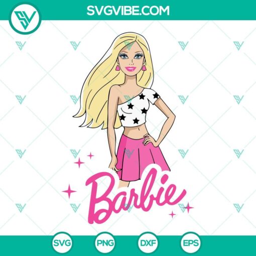 Barbie doll girl SVG design for download in PNG, DXF, and EPS formats, digital download.