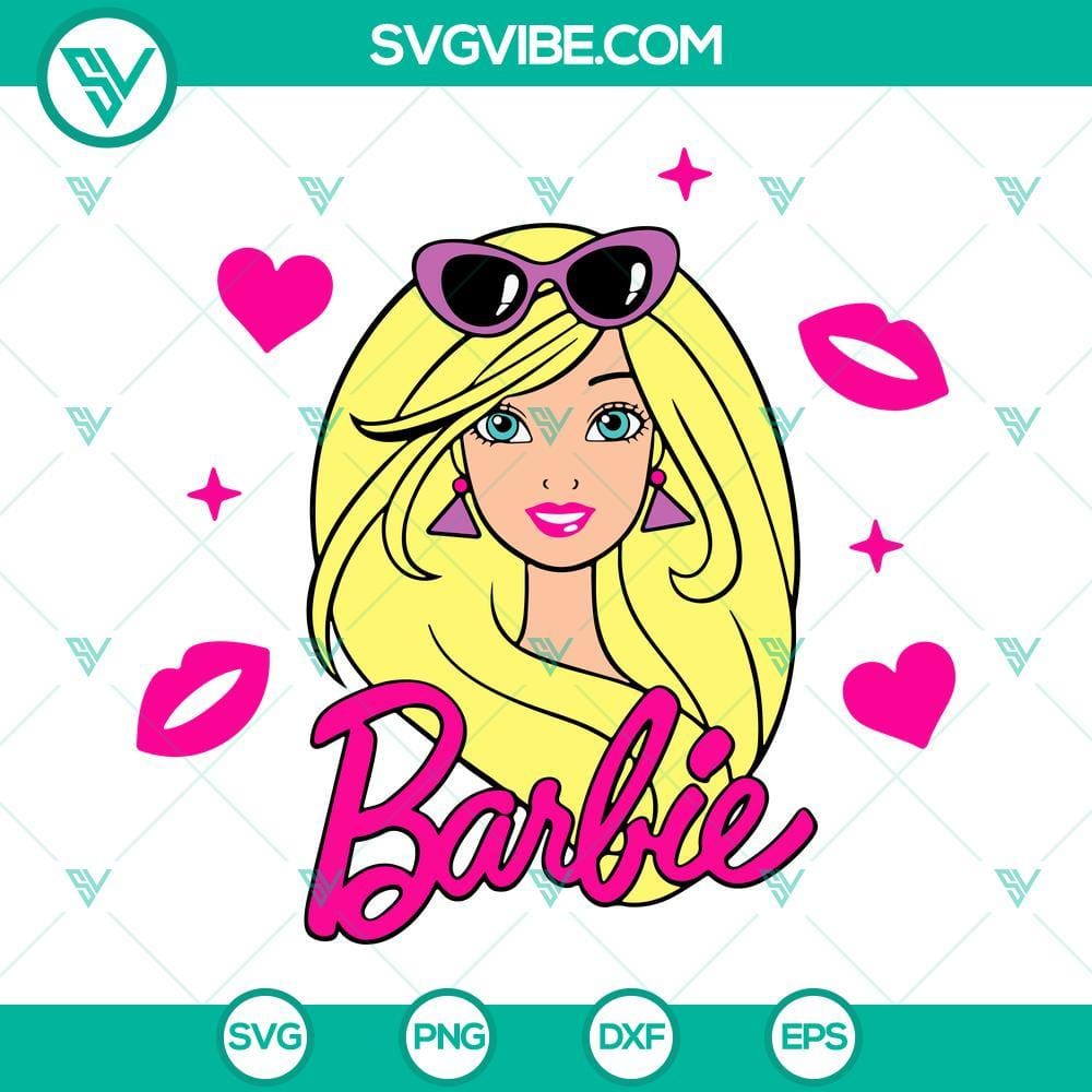Barbie SVG, Barbie Doll SVG, Blonde Girl Doll SVG PNG DXF EPS Cricut Barbie doll SVG files with blonde girl doll design in PNG, DXF, and EPS formats for crafting projects.