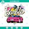 Barbie 2023 SVG files with Barbie pink car design, ideal for download.