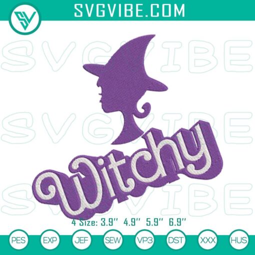 Barbie witchy embroidery designs featuring spooky Halloween patterns.
