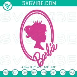 Barbie with Crown embroidery design for princess Barbie, machine file. Trendy and elegant embroidery design for royalty-themed project.