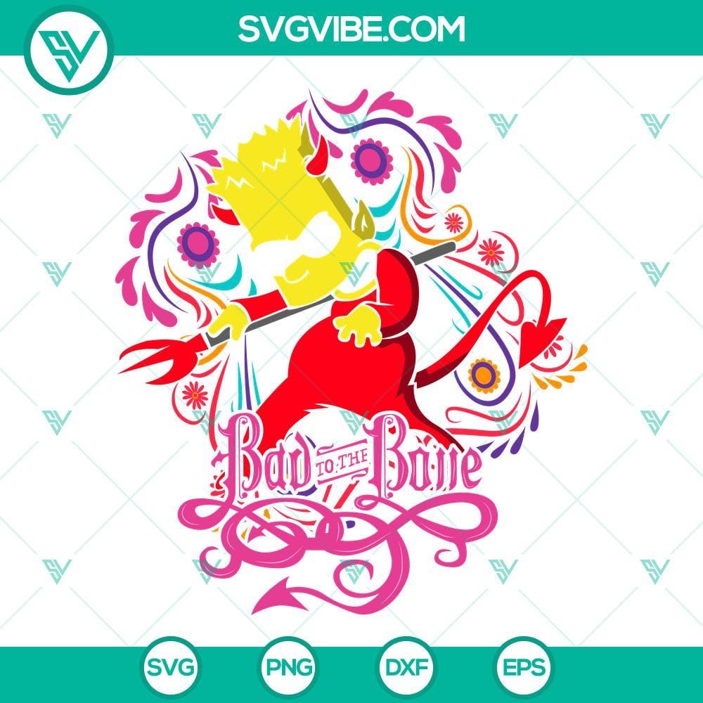 Bart Simpson Evil Halloween SVG, Simpson SVG, Simpson Halloween SVG PNG DXF EPS Bart Simpson evil Halloween SVG images with Simpson Halloween themed design, perfect for DIY crafts.