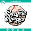 Leopard Baseball Mama SVG with baseball mom theme, downloadable in PNG and DXF format for crafting projects.