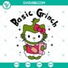 Grinch Hello Kitty Christmas SVG featuring a cute Hello Kitty dressed as the Grinch. Perfect for holiday crafts and decorations.