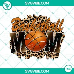 Leopard print basketball mom themed PNG image files for trendy designs.