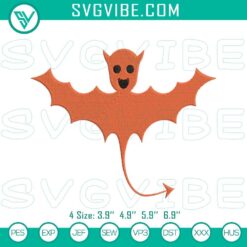 Spooky Halloween bat embroidery design file for Halloween crafts and projects.