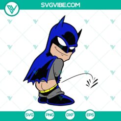 Batman peeing SVG files with PNG, DXF, and EPS formats, ideal for crafts and designs.