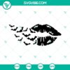 Halloween lips SVG with bats design, perfect for spooky seasonal crafting projects.