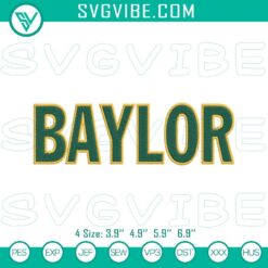 Baylor Bears collegiate mascot embroidery design digital stitch pattern, perfect for fans and university enthusiasts.