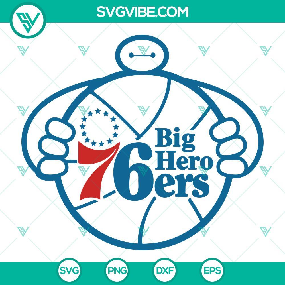 Baymax Big Hero Philadelphia 76ers SVG PNG DXF EPS Cut Files Baymax Big Hero 6 Philadelphia 76ers logo SVG PNG DXF EPS cut files for crafting.