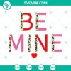 Valentine's Day leopard print SVG with "Be Mine" design in PNG, DXF, and EPS formats for download.
