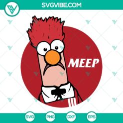 Beaker The Muppets themed SVG download featuring Meep logo in PNG, DXF, and EPS formats. Great for crafts and designs.