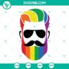 Rainbow Pride Beard Face SVG Images for LGBTQ community, Pride and LGBT SVG Files.