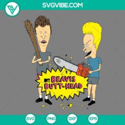 Beavis and Butt-Head cartoon characters SVG file for download in PNG, EPS, and DXF format. Perfect for fan merchandise.