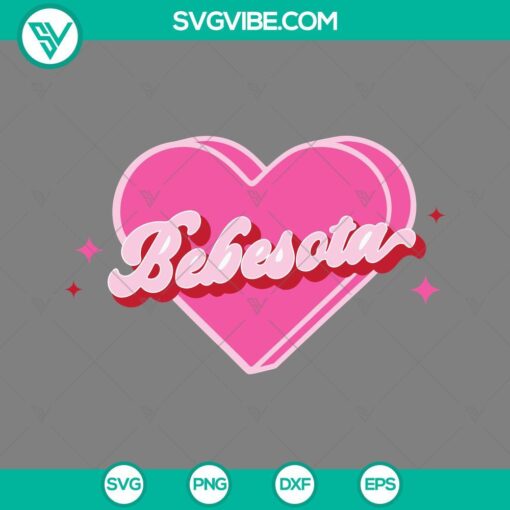 Bebesota Heart SVG featuring Bad Bunny for Valentine's Day, PNG included. Ideal for crafts and digital artwork.