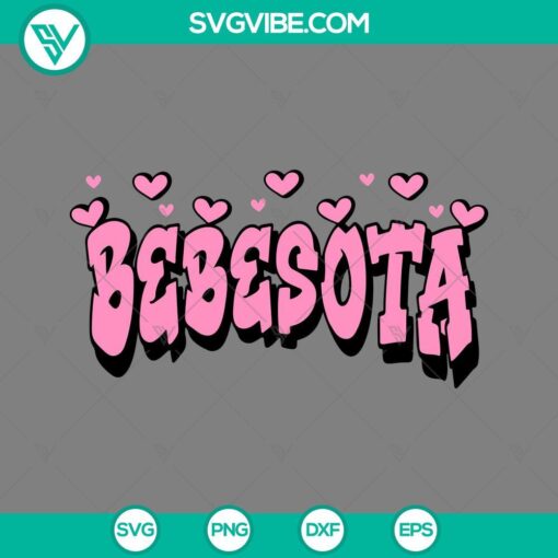 Bebesota Heart & Bad Bunny Valentine SVG files - Colorful and playful designs for Valentine's Day crafts.