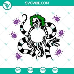 Beetlejuice Starbucks cup Halloween SVG files for full wrap design, perfect for spooky coffee lovers.