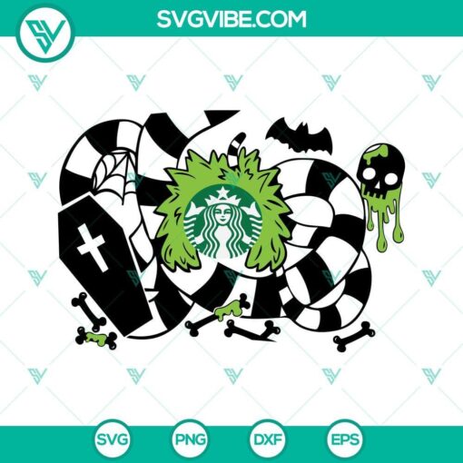 Beetlejuice Sandworm Starbucks Cup SVG file perfect for Halloween, full wrap design.