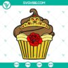 Belle Beauty and the Beast cupcake SVG featuring Belle in her iconic crown, rose dress design. Perfect for Disney fans.