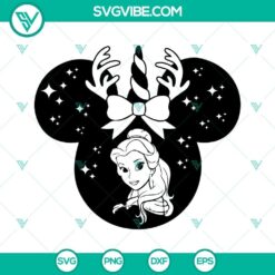 Belle Christmas SVG featuring Disney Princess Belle in festive attire with mouse. Downloadable Disney Christmas SVG files.