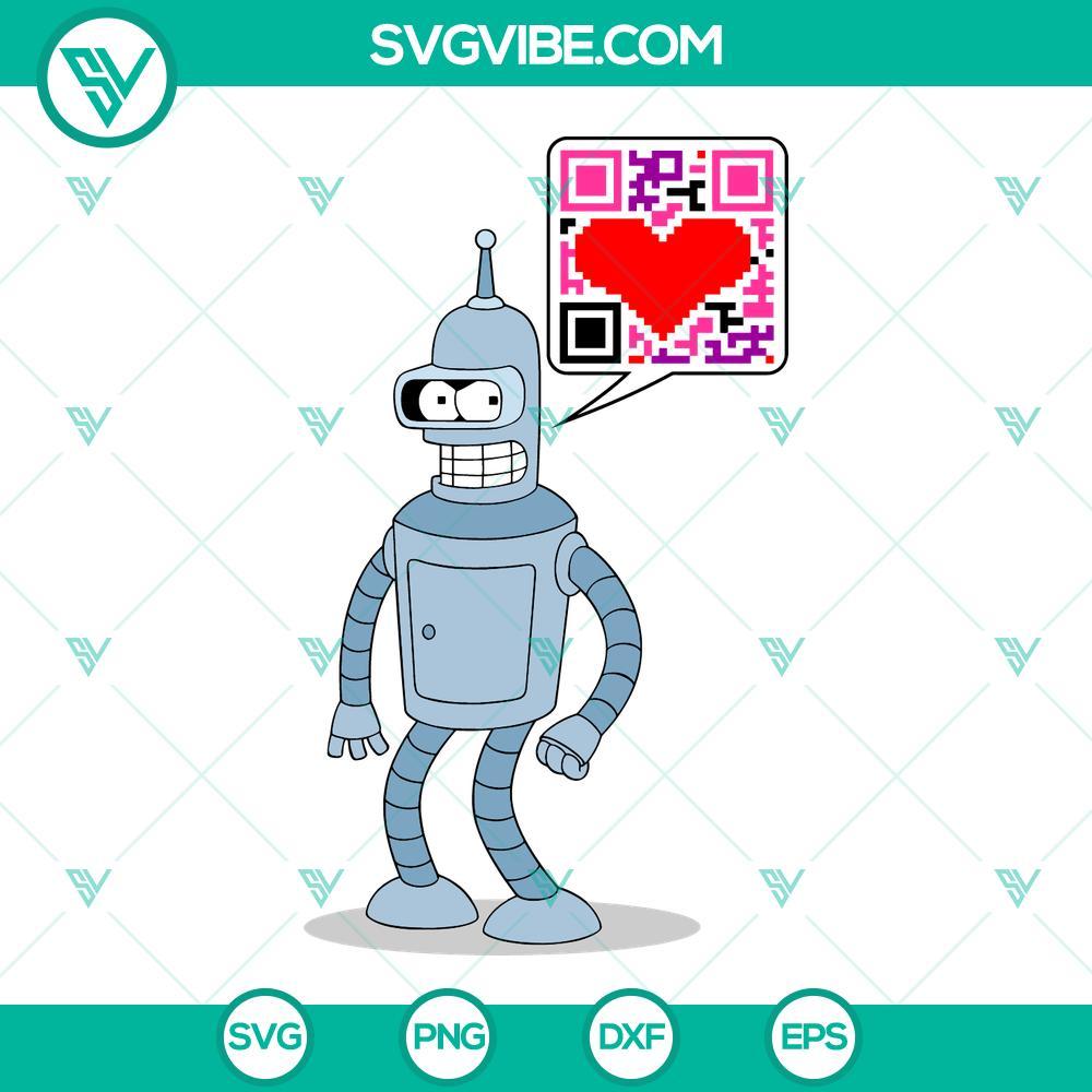 Bender Futurama Valentine SVG, Cartoon Robot Valentines Day SVG Bender Futurama Valentine SVG images, featuring a cartoon robot themed for Valentine's Day. Great for digital crafting projects.
