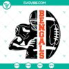 Bengals football half player SVG images for download, featuring Bengals team design with half football. Perfect for sports enthusiasts.