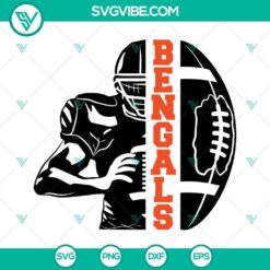 Bengals Football Half Player SVG Images, Bengals Team SVG Download, Half Football