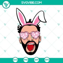 Benito Easter Bunny SVG files and Una Pascua Sin Ti SVG images featuring a funny Bad Bunny design for Easter crafts and projects.
