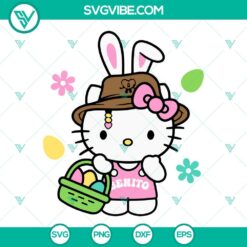 Benito Hello Kitty Easter Bunny SVG Files, Cute Happy Easter SVG Image PNG