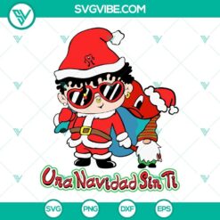 Benito Una Navidad Sin Ti SVG Files featuring Bad Bunny Christmas design with Baby, ideal for holiday crafting projects.