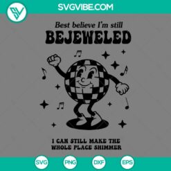Glitzy disco ball SVG design with Taylor Swift lyrics in PNG, EPS, DXF formats for crafters.