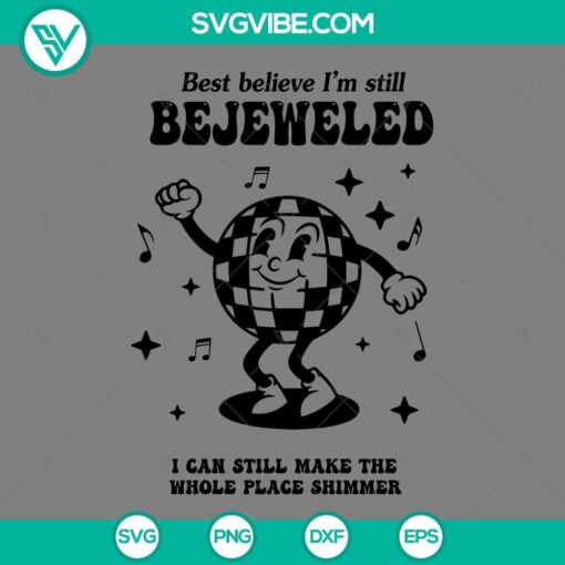 Disco ball SVG with Taylor Swift lyrics in PNG, EPS, and DXF formats. Glittering bejeweled design for crafts.